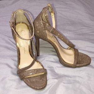 Jessica Simpson Gold Heels